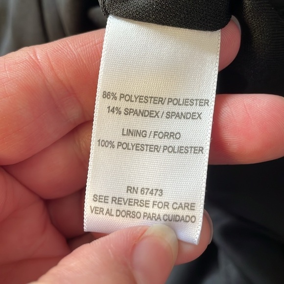 Julian Taylor New York Black Ribbed A-Line Dress Quarter Sleeves | Size 14 NWT - Picture 10 of 14